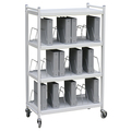 Omnimed Std Vertical Open Chart Rack 4 Shelves 30 Binder Capacity in Light Gra 260003-LG